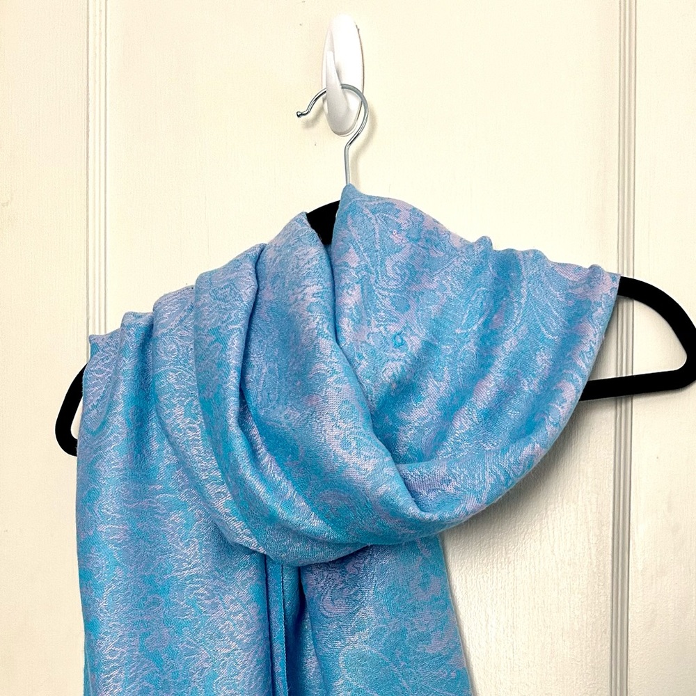 Pashmina Scarf/Shawl - Paisley Pattern, 70% Pashmina Wool, 30% Silk